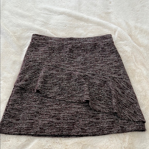 LOFT Red and Black Asymmetrical A-Line Mini Skirt - Picture 1 of 3